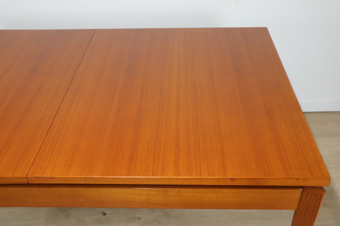 Table de repas vintage extensible en teck, 1960