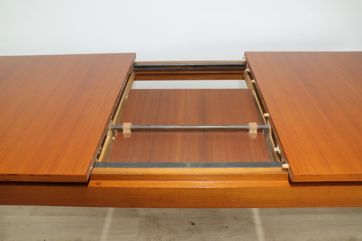 Table de repas vintage extensible en teck, 1960