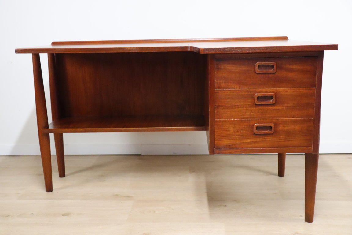 Bureau "Boomerang" Scandinave en teck, 1960