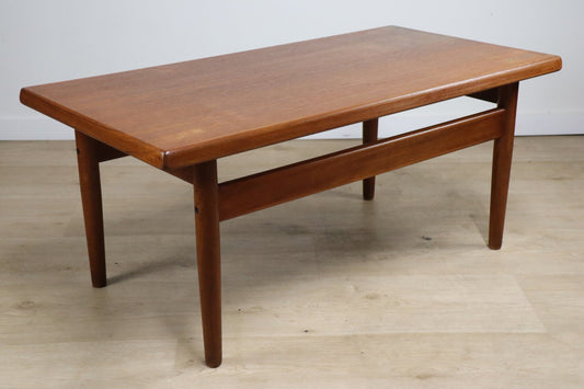 Table basse scandinave rectangulaire en teck, 1960