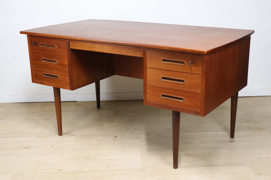 Bureau scandinave double face en teck, 1960