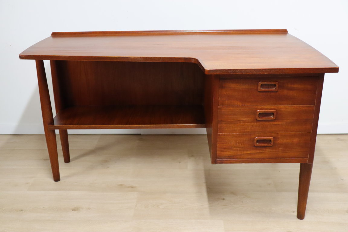 Bureau "Boomerang" Scandinave en teck, 1960