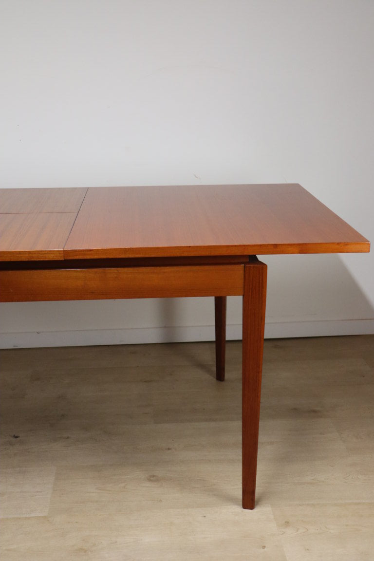 Table de repas vintage extensible en teck, 1960