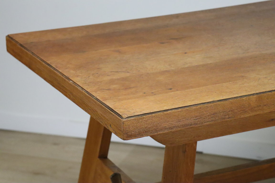 Table de repas de René Gabriel en chêne, 1950