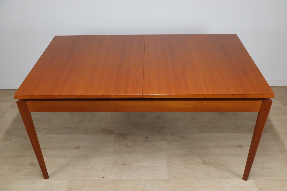 Table de repas vintage extensible en teck, 1960