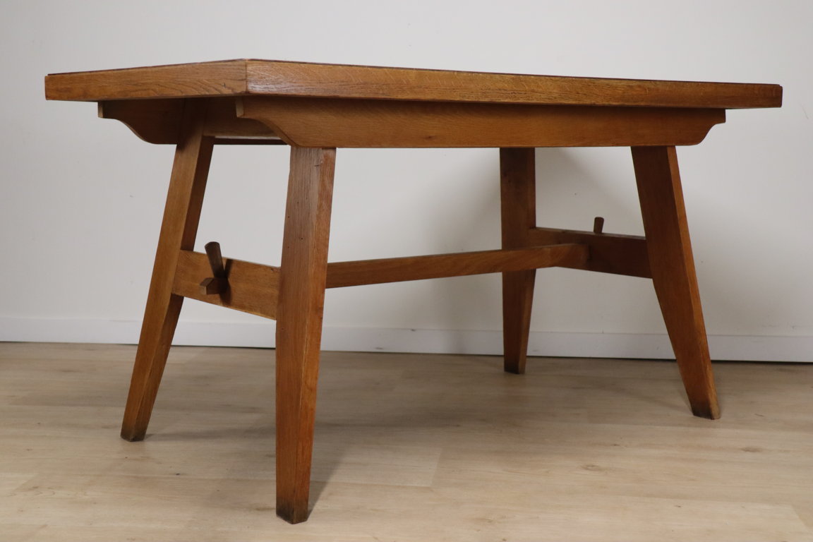 Table de repas de René Gabriel en chêne, 1950