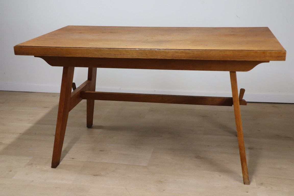 Table de repas de René Gabriel en chêne, 1950