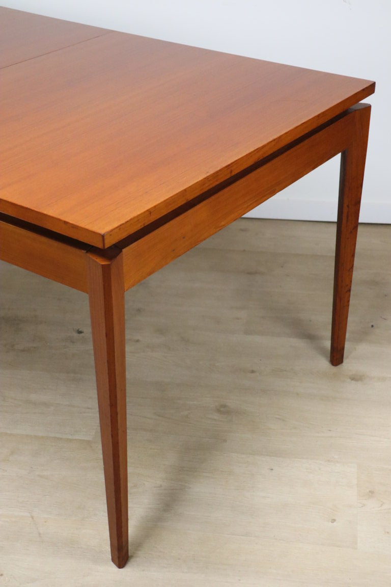 Table de repas vintage extensible en teck, 1960